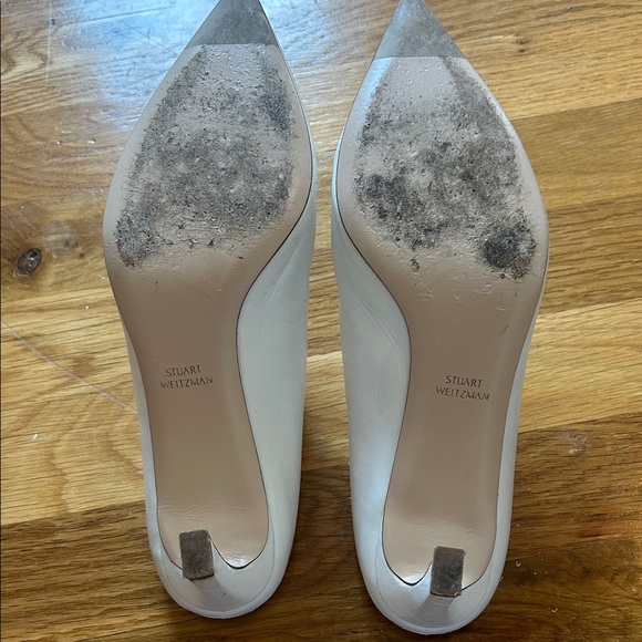 Stuart Weitzman Mira leather white pointed-toe mules / size 6.5 - Picture 7 of 8
